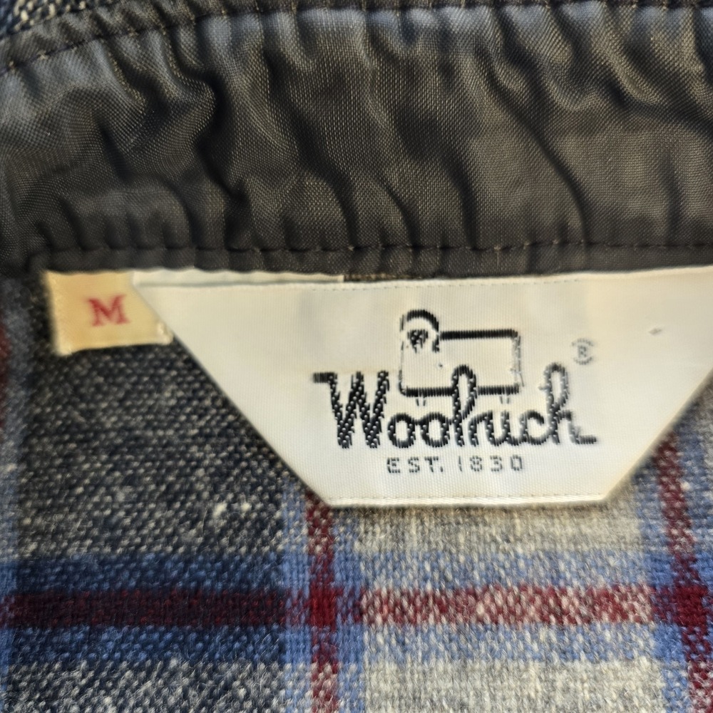Woolrich Vintage 70s Plaid Wool Shirt Jacket Made in USA Men's Medium 85/15 - Picture 8 of 11